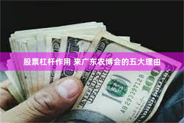 股票杠杆作用 来广东农博会的五大理由
