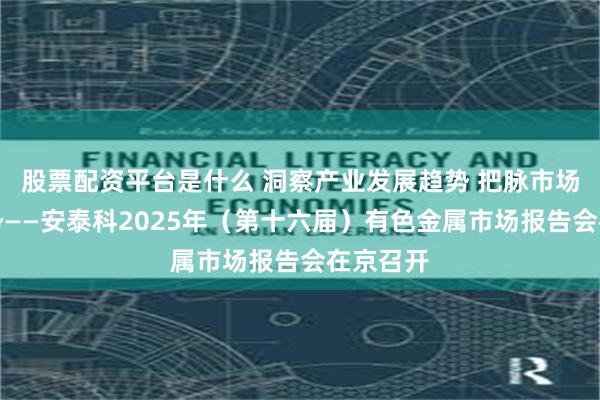 股票配资平台是什么 洞察产业发展趋势 把脉市场价格走势——安泰科2025年（第十六届）有色金属市场报告会在京召开