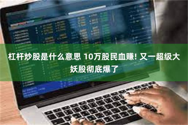 杠杆炒股是什么意思 10万股民血赚! 又一超级大妖股彻底爆了