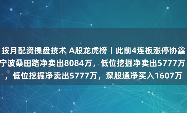 按月配资操盘技术 A股龙虎榜丨此前4连板涨停协鑫能科跌8.41%，游资宁波桑田路净卖出8084万，低位挖掘净卖出5777万，深股通净买入1607万