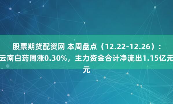 股票期货配资网 本周盘点（12.22-12.26）：云南白药周涨0.30%，主力资金合计净流出1.15亿元